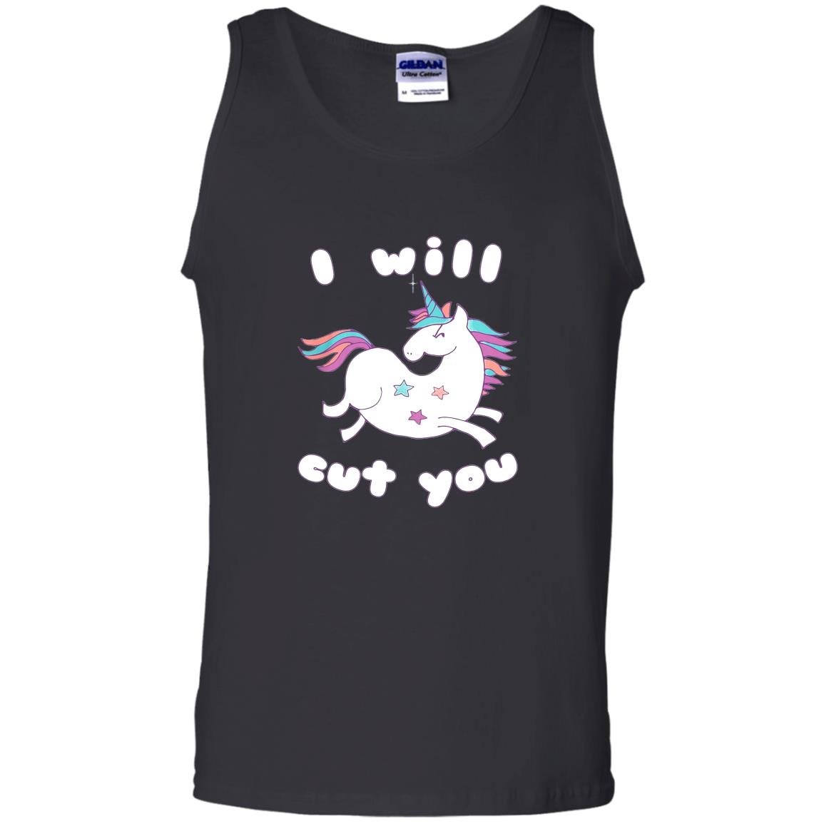 Funny ill cut you unicorn animal magical meme Tank Top