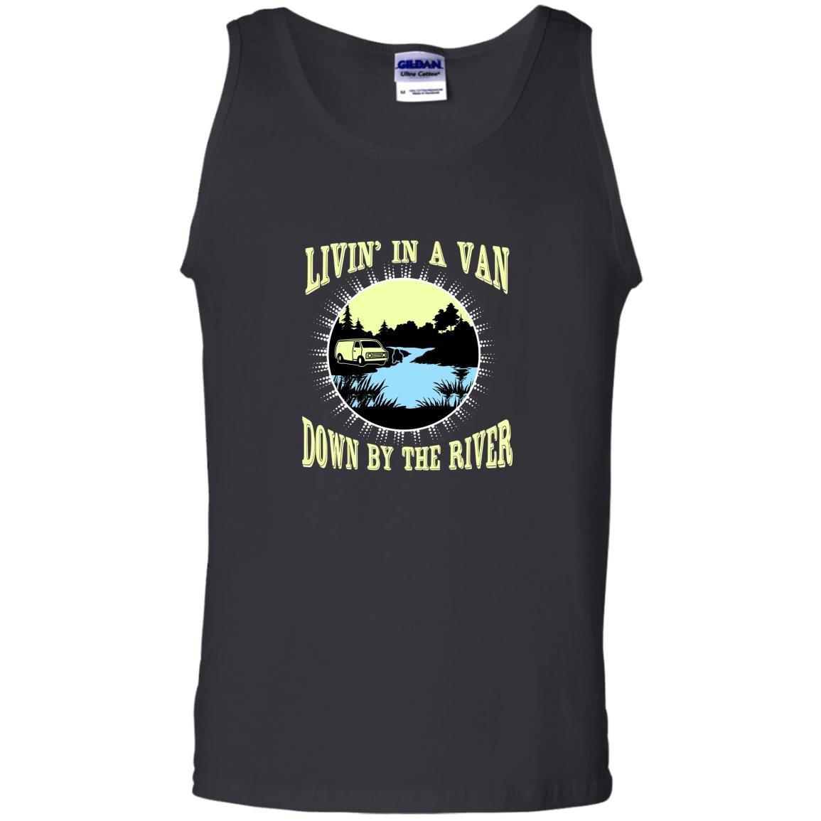Funny livin in a van down by the river pop culture Tank Top