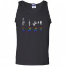 Funny rainbow flag lgbt liberty guns bacon trump Tank Top