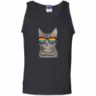 Gay pride cat kitten rainbow lgbt sunglasses funny Tank Top