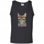 Gay pride cat kitten rainbow lgbt sunglasses funny Tank Top