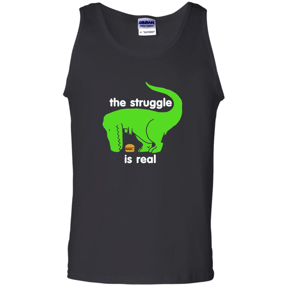 Green t-rex the struggle is real funny dinosaur t-rex Tank Top