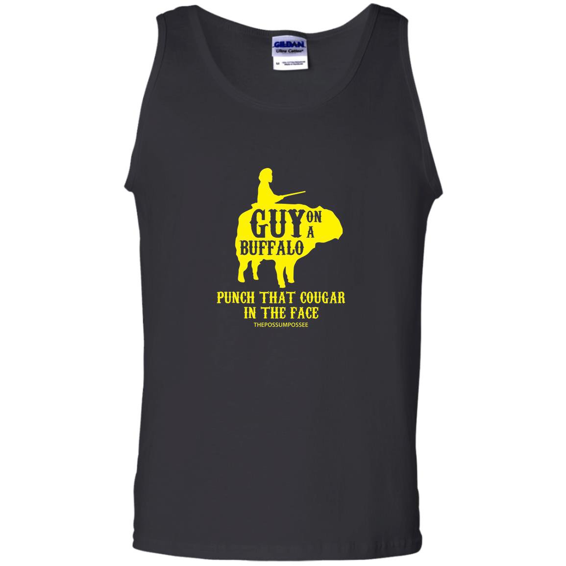 Guy on a buffalo punch that cougar in the face Tank Top