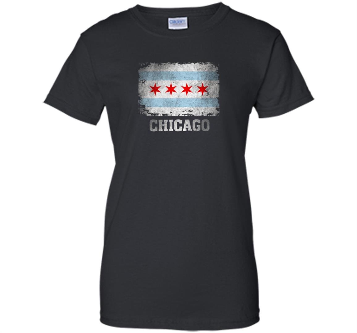 Chicago illinois flag vintage distressed Women