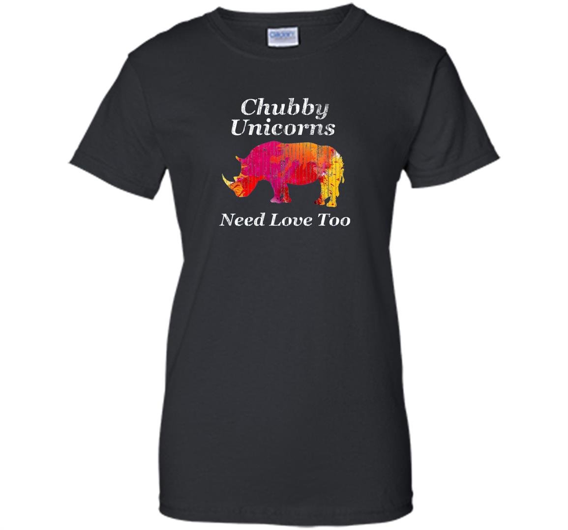 Chubby unicorns need love too watercolor distressed Women
