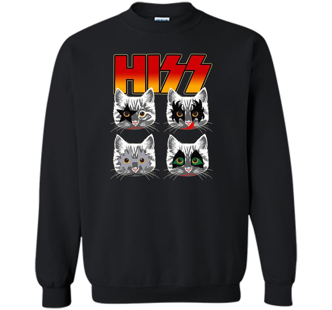 Hiss kiss cats kittens rock funny Sweatshirt