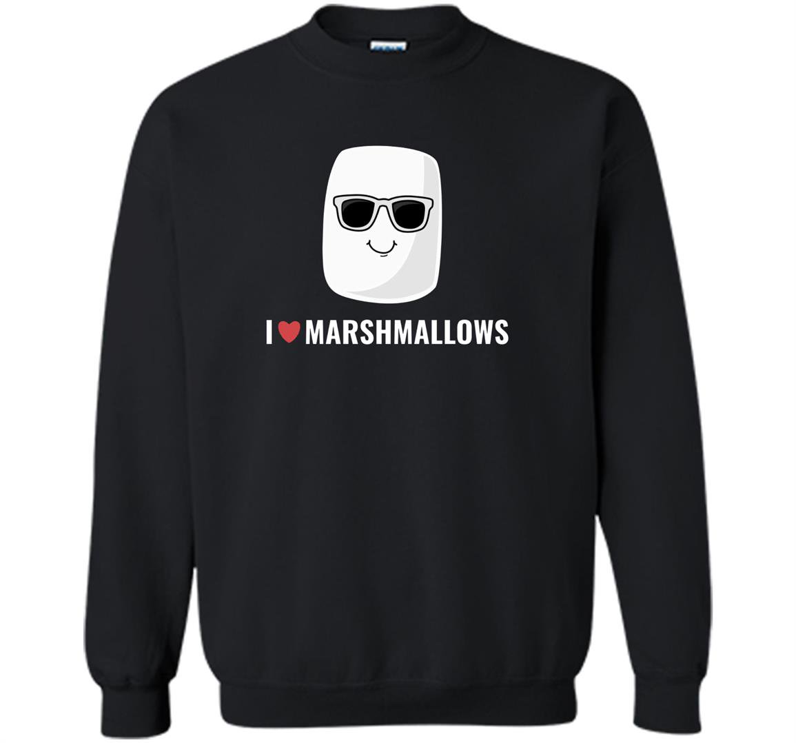 I love marshmallows cool cartoon sunglasses Sweatshirt
