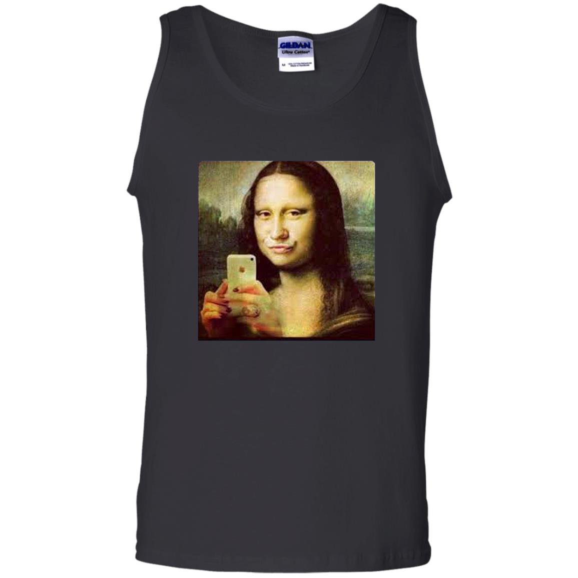 Hilarious parody mona lisa taking a selfie Tank Top