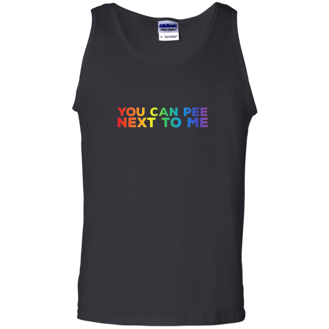 Humerous lgbt you can pee next to me Tank Top
