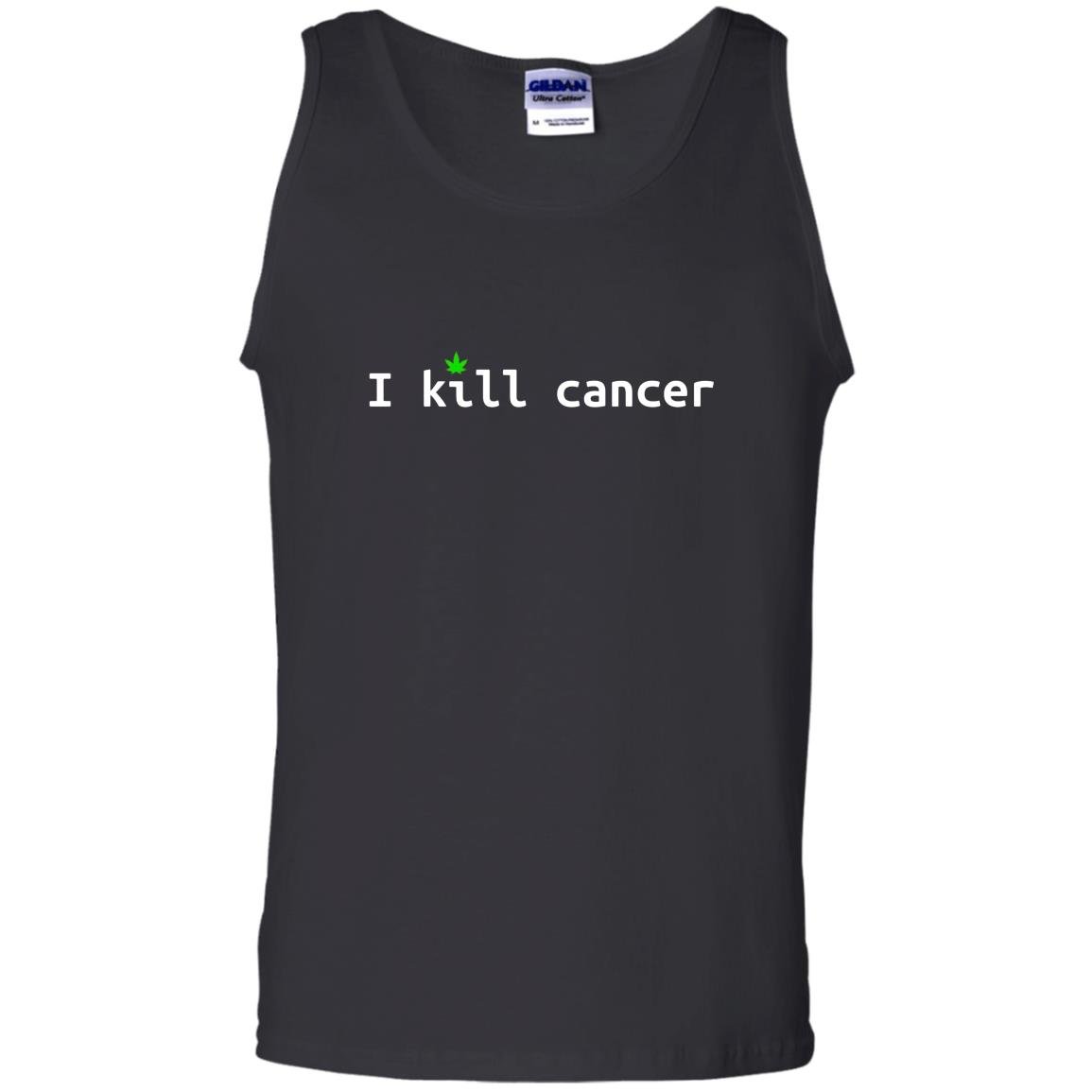 I kill cancer funny cannabis leaf cancer awareness Tank Top