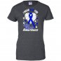 I wear blue for colon cancer awareness Women