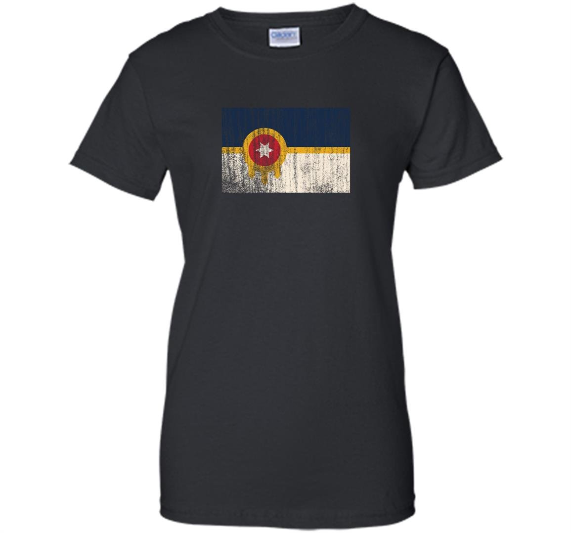 New tulsa flag vintage style distressed Women