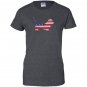 Patriotic basset hound mix american flag embroidery Women