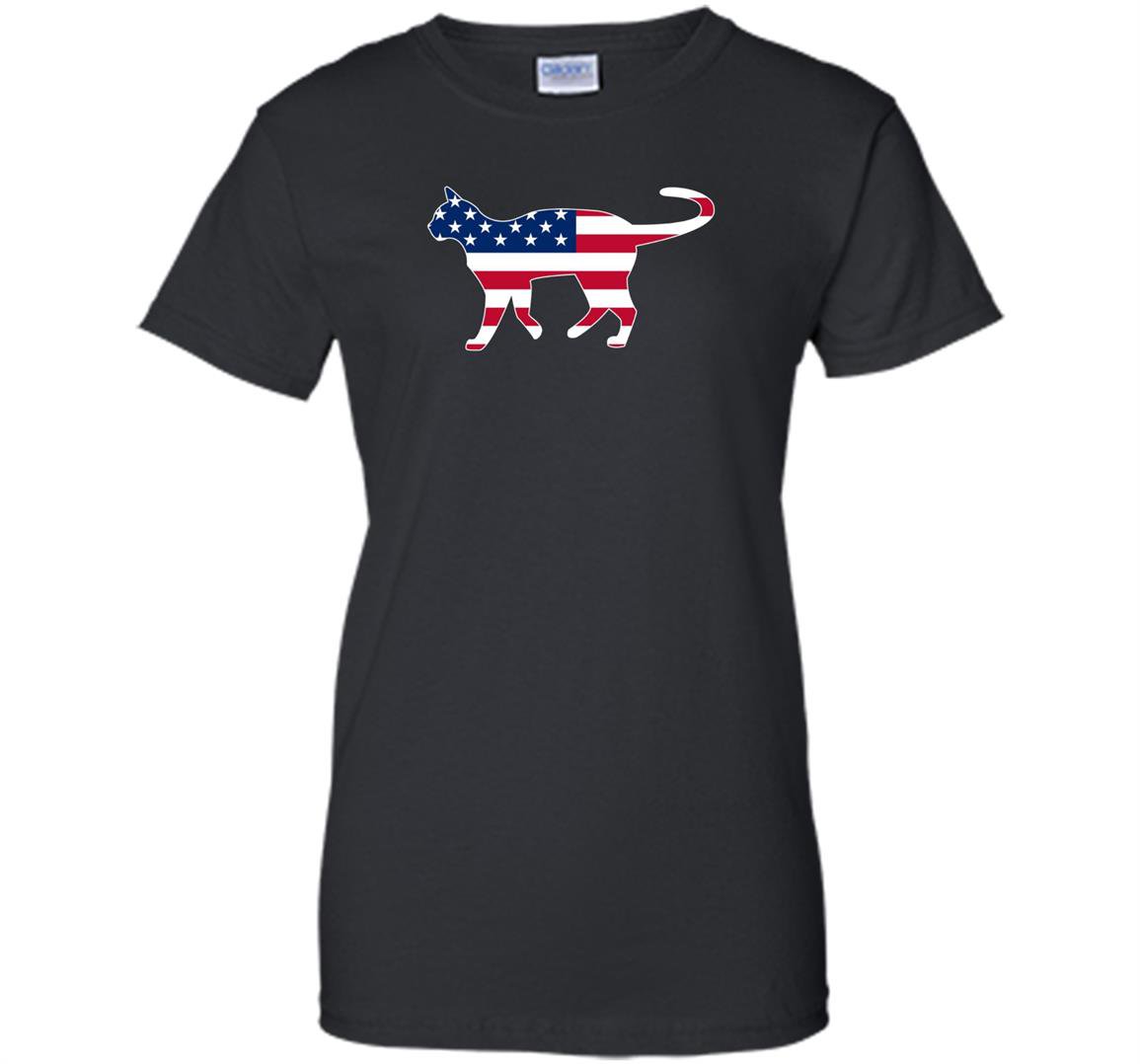 Patriotic kitty cat usa american flag Women