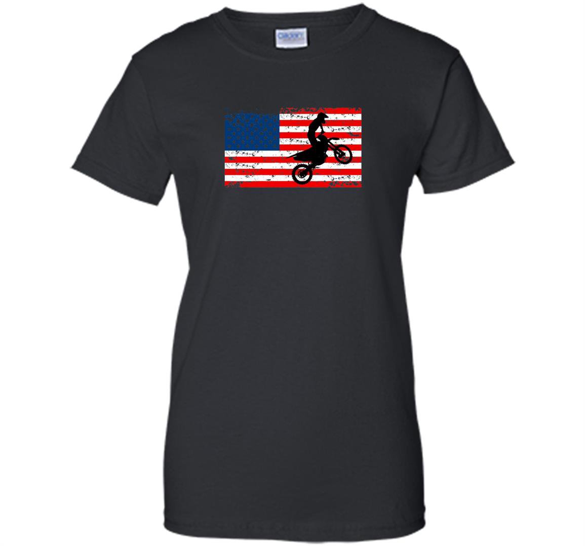 Usa veteran american flag motocross dirtbike vintage Women