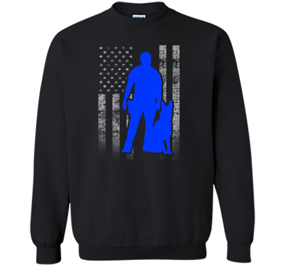 Male k 9 officer line flag for k9 handlers Sweatshirt