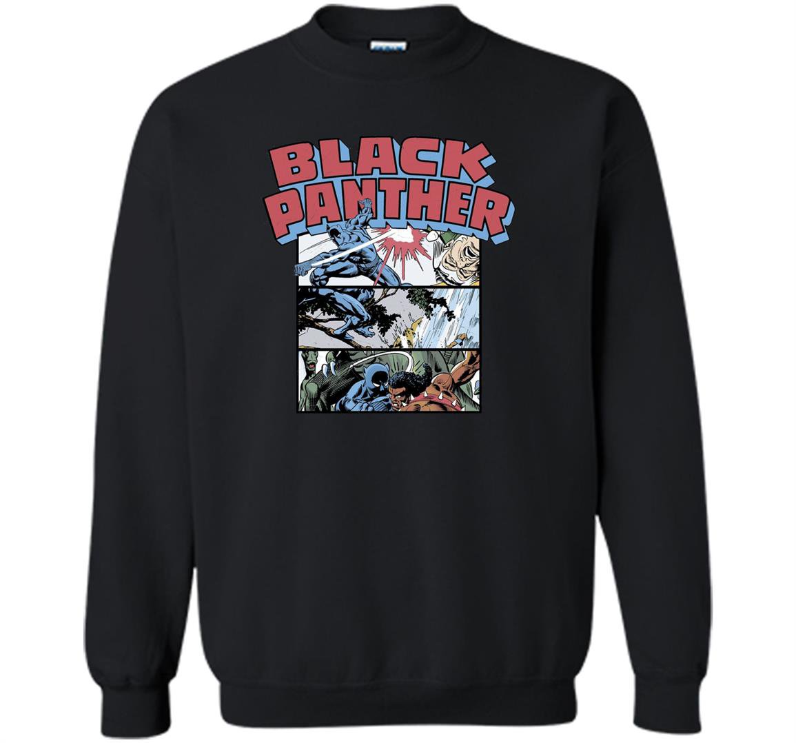 Marvel panther retro comic stacked panel art Sweatshirt