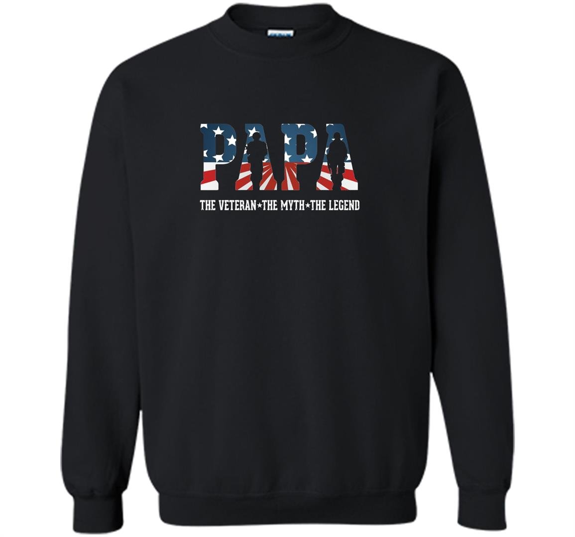 Papa the veteran the myth the legend grandpa gift Sweatshirt