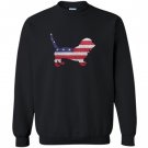 Patriotic basset hound mix american flag embroidery Sweatshirt