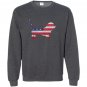 Patriotic basset hound mix american flag embroidery Sweatshirt