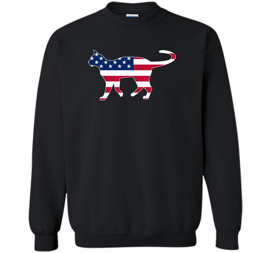 Patriotic kitty cat usa american flag Sweatshirt