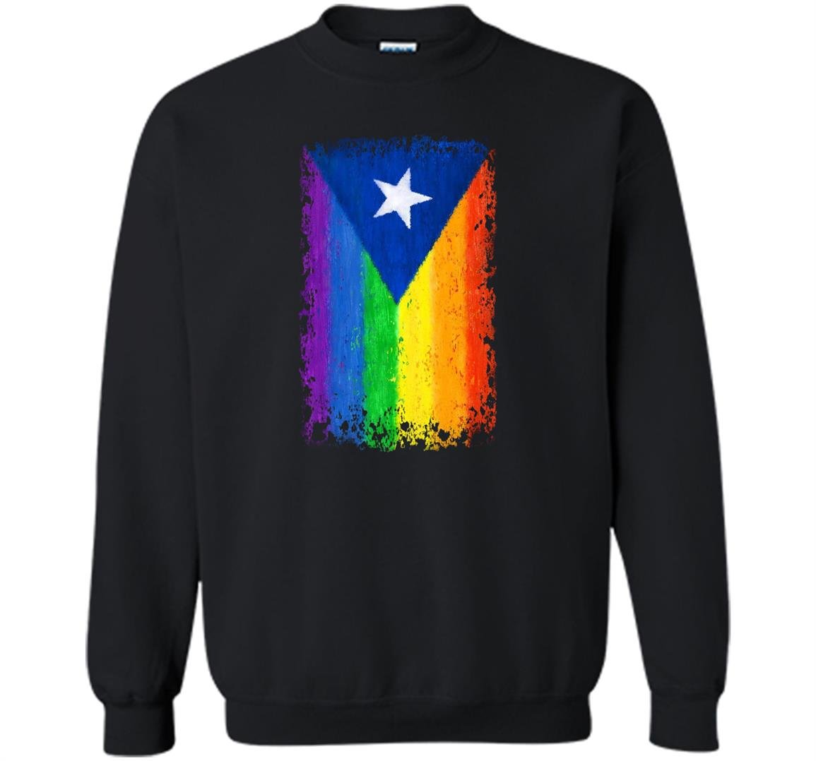 Puerto rican or cuban gay pride flag rainbow destroy Sweatshirt