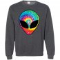 Rainbow alien trippy large Sweatshirt