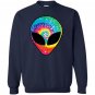 Rainbow alien trippy large Sweatshirt