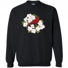 Red cardinal bird dogwood flower Sweatshirt