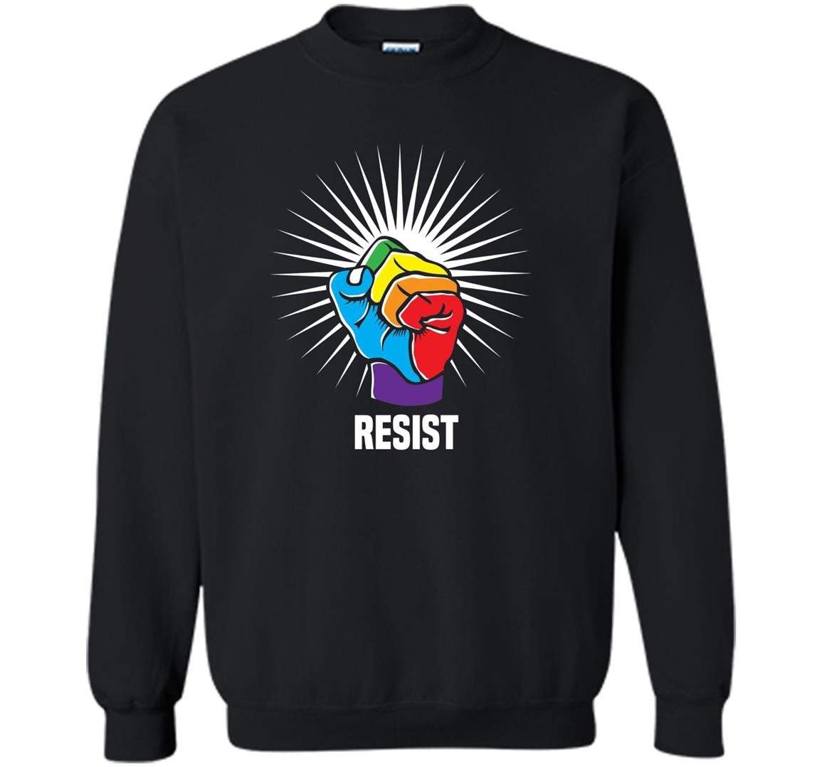 Resist rainbow flag anti trump lgbt gay pride Sweatshirt