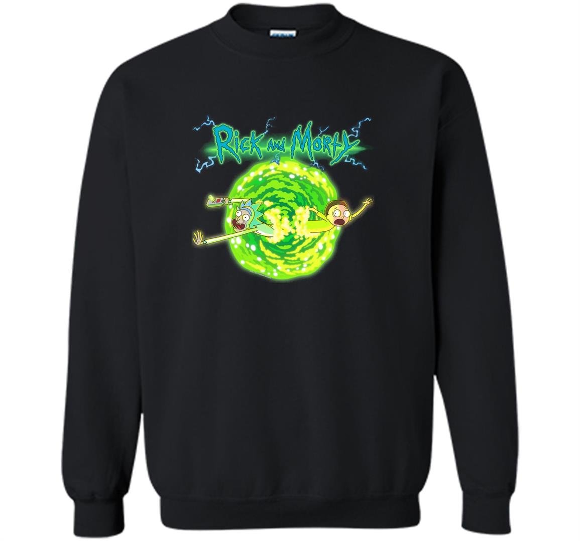 Rick morty portal glow lightning logo Sweatshirt