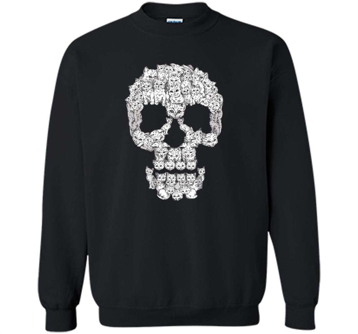 Sketchy cat skull funny gift for cat lover Sweatshirt