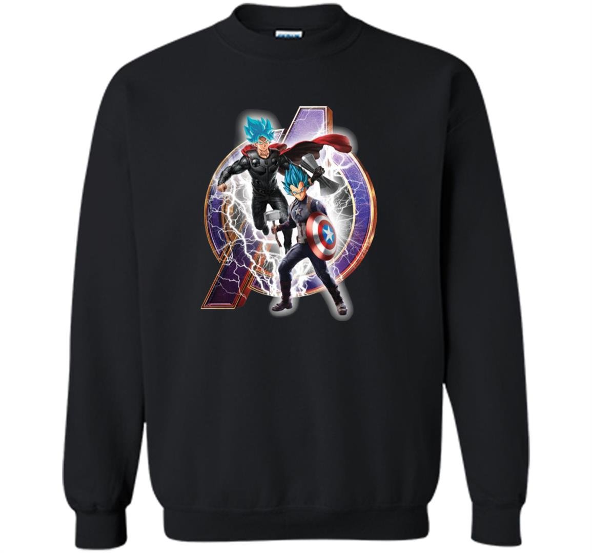 Songoku vegeta on suite of thor captain america for fan avengers Sweatshirt