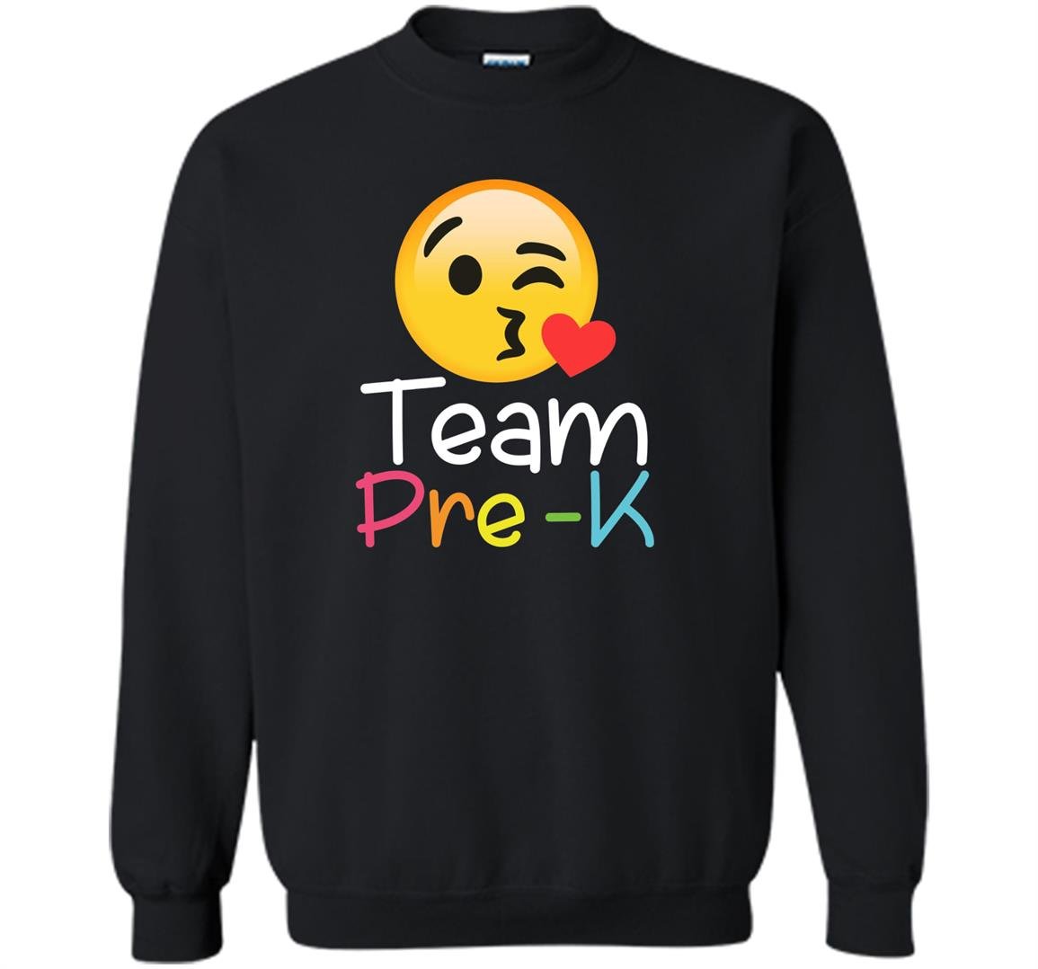 Team pre k teacher emoji hearts love back to school Sweatshirt