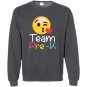 Team pre k teacher emoji hearts love back to school Sweatshirt