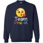 Team pre k teacher emoji hearts love back to school Sweatshirt
