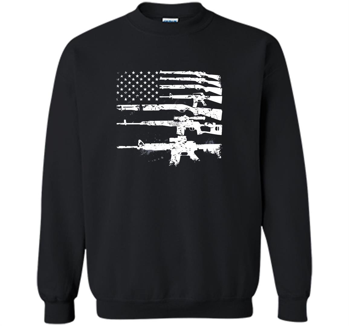 Usa guns weapons flag rifles stripes armed america Sweatshirt