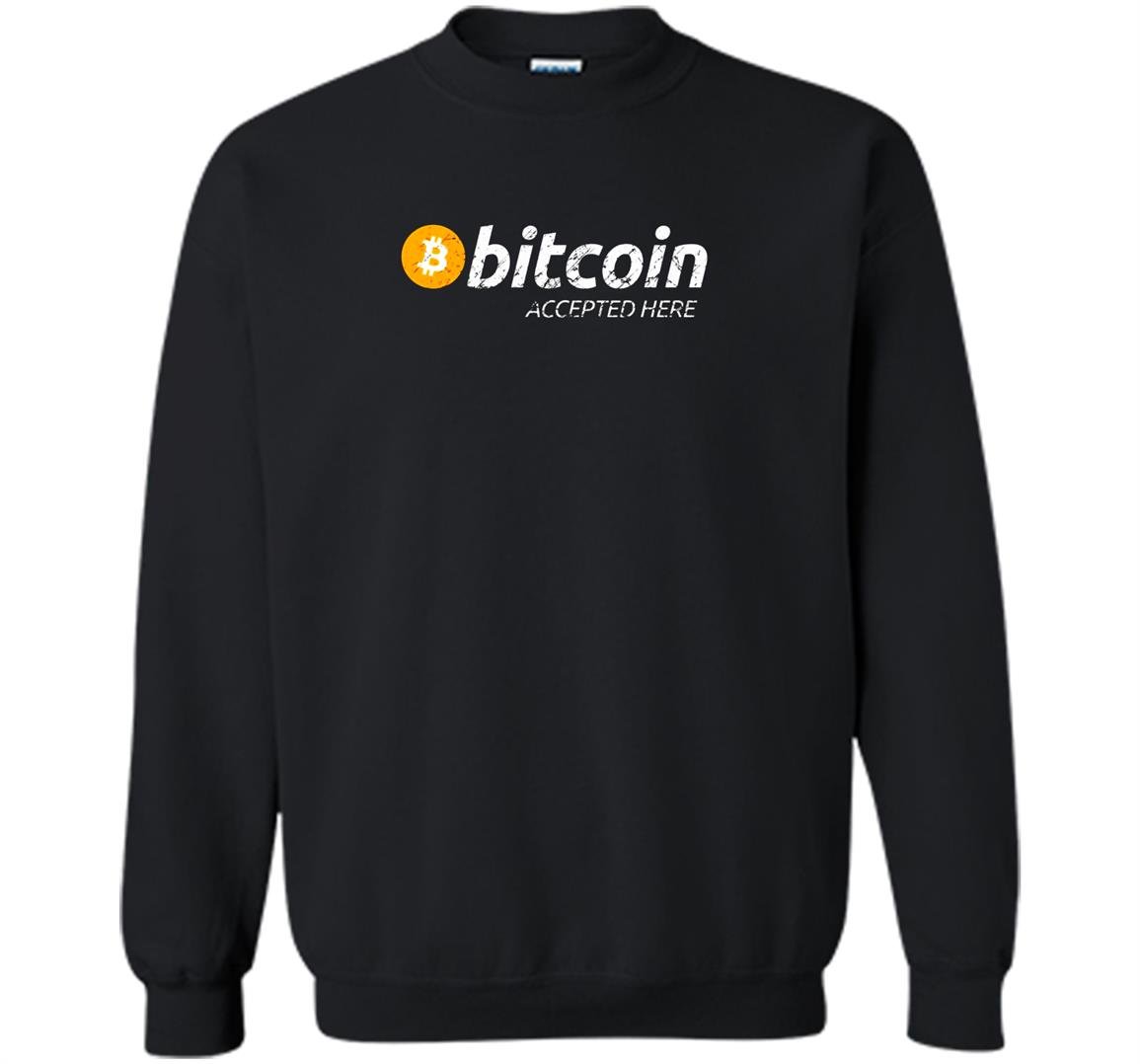 Vintage bitcoin accepted here logo Sweatshirt