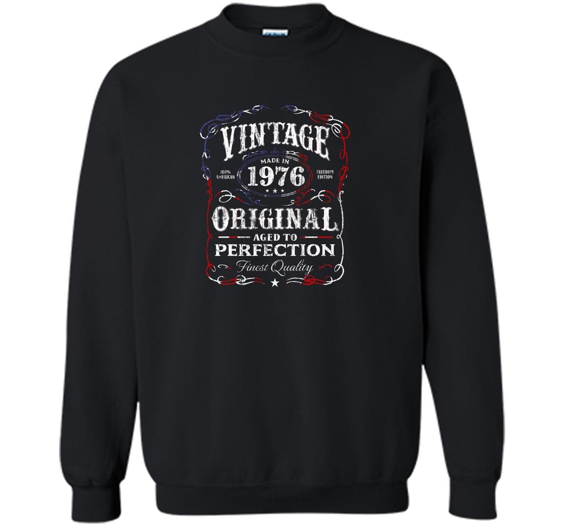 Vintage made in 1976 birthday gift us flag july 4th Sweatshirt