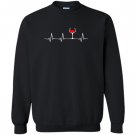 Wine heartbeat glass of wine Sweatshirt