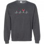 Wine heartbeat glass of wine Sweatshirt