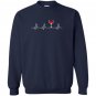 Wine heartbeat glass of wine Sweatshirt