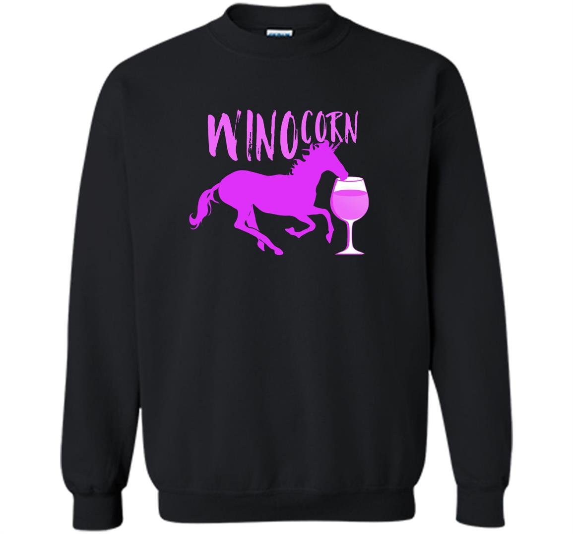 Winocorn drinking wine funny unicorn Sweatshirt