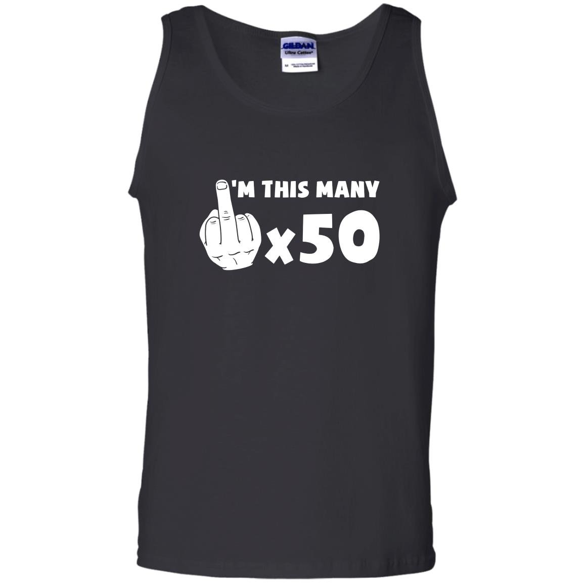Im this many 50 year old with finger up funny 50th birthday Tank Top