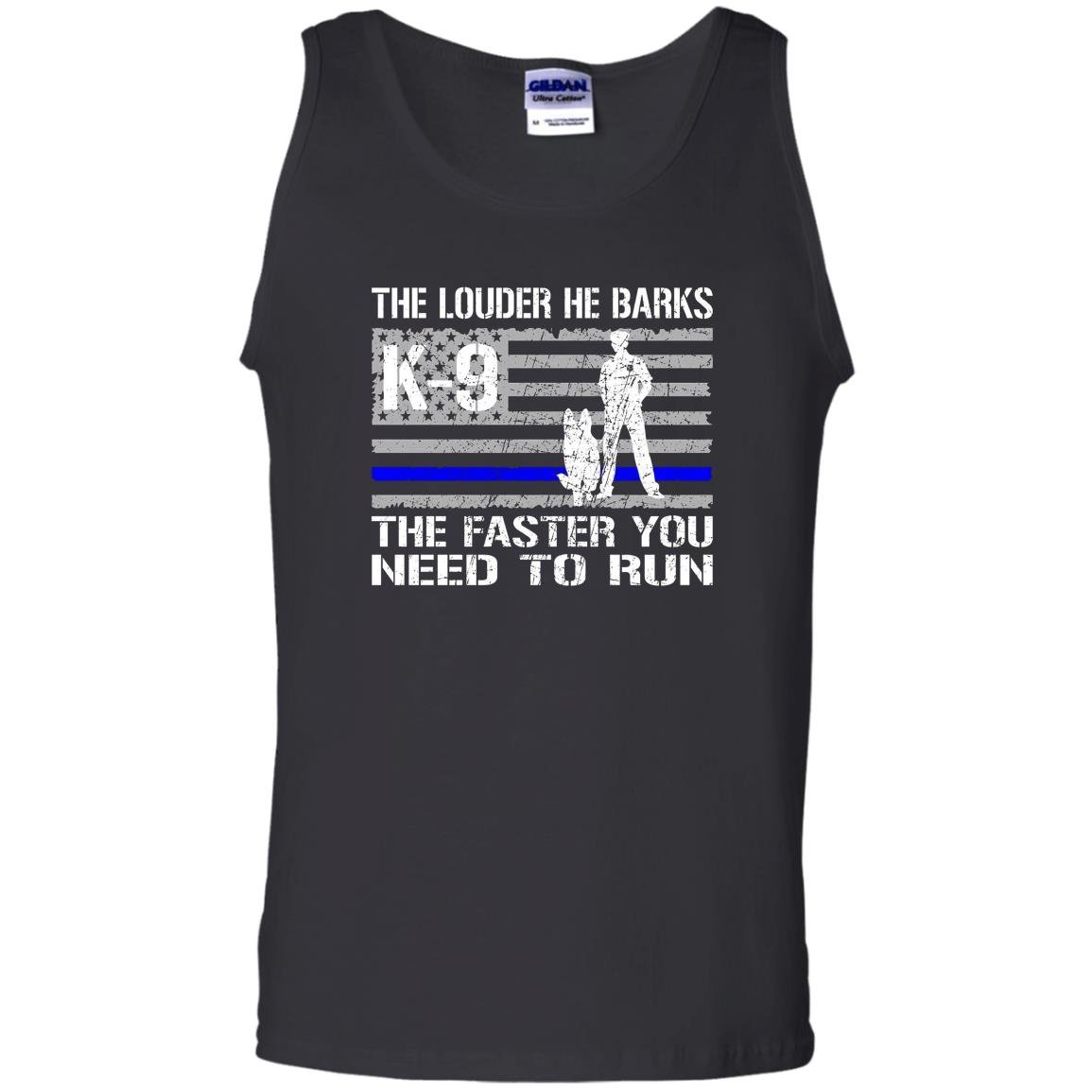 K9 police he barks funny thin line Tank Top