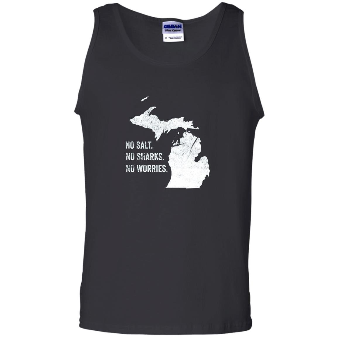 Lake michigan funny no sharks salt worries born home Tank Top