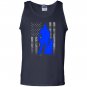Male k 9 officer line flag for k9 handlers Tank Top
