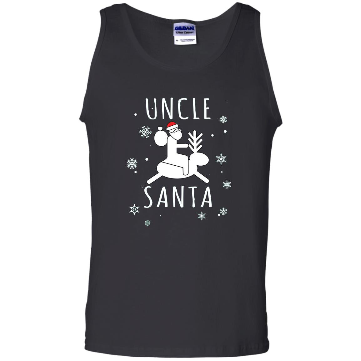 Funny uncle santa claus riding reindeer Tank Top