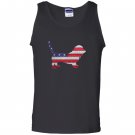 Patriotic basset hound mix american flag embroidery Tank Top