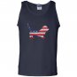 Patriotic basset hound mix american flag embroidery Tank Top